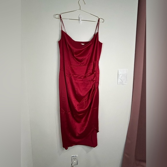 Unbranded Red Satin Cowl Neck Slip Dress - Size 2X - Picture 2 of 9